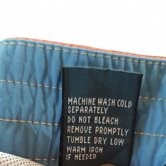 Polo by Ralph Lauren Vintage Swim Shorts Orange Pony Cargo 90s Blokecore Mens M - Picture 7 of 8